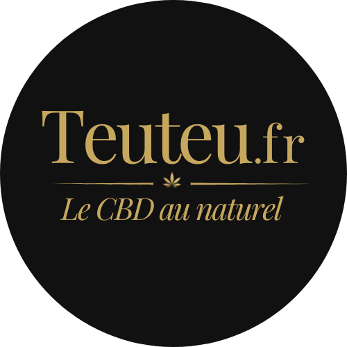 Logo du site Teuteu.fr, le CBD au naturel. Fleurs, résine, huiles externes. Production Bio française