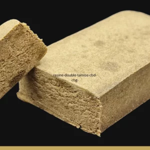 Résine de CBD ou de CBG double tamisée produit en agriculture biologique.